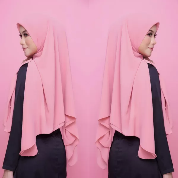 Exclusive Ikhrah Hijab - Khimar Khadeeja Flamingo Pink 8