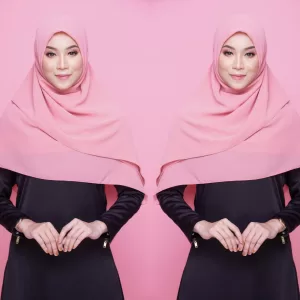 Exclusive Ikhrah Hijab - Khimar Khadeeja Flamingo Pink 9