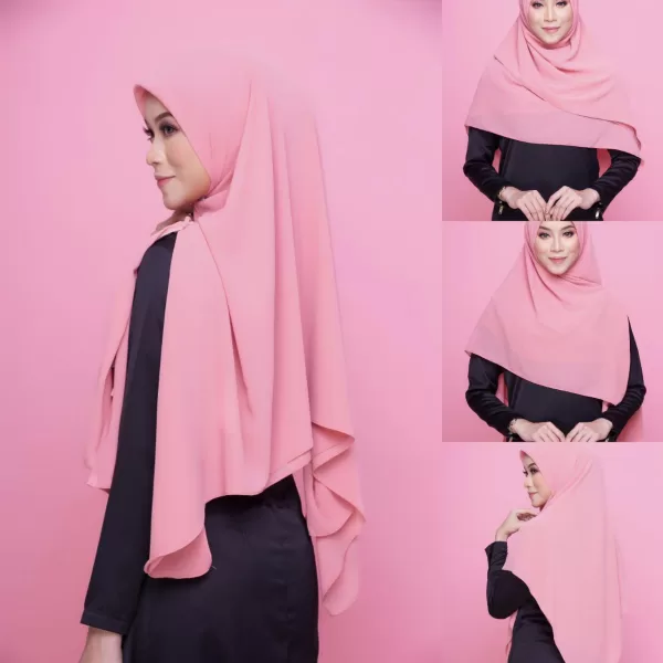 Exclusive Ikhrah Hijab - Khimar Khadeeja Flamingo Pink 10