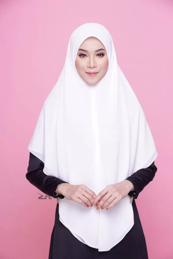 Exclusive Ikhrah Hijab - Khimar Khadeeja White 1