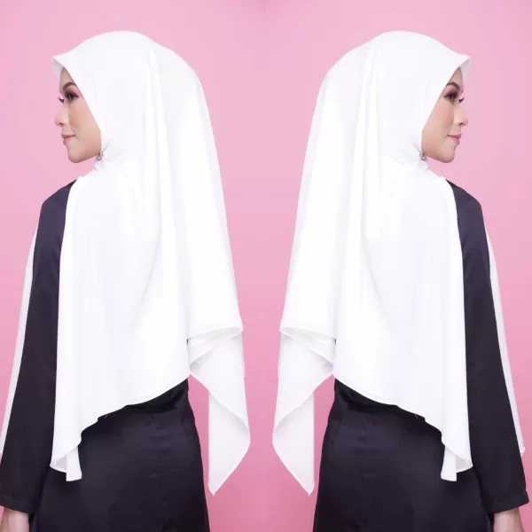 Exclusive Ikhrah Hijab - Khimar Khadeeja White 10