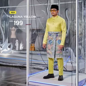 Baju Melayu Slim Fit Laguna Yellow ikhrah.com